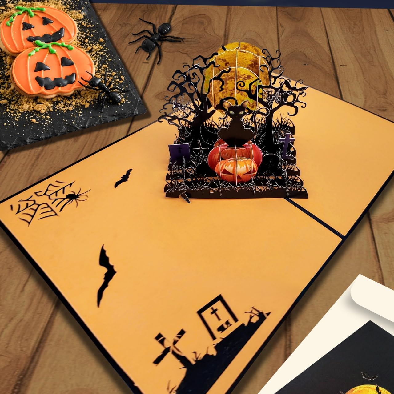 iGifts And Cards Halloween Black Cat 3D Pop-Up Card Haunted Nights 5"x7"