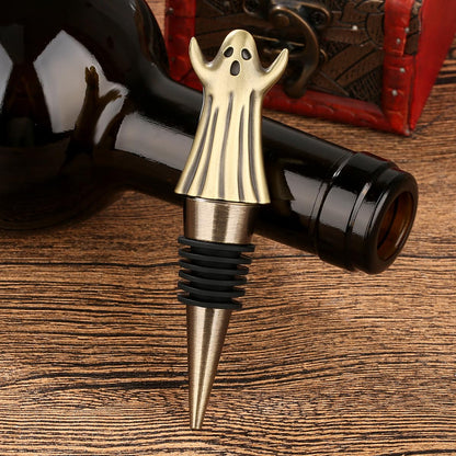 MR.BARWARE Ghost Wine Stopper – Spooky Gift for Men Women, Bronze Ghost-Shaped Bar Accessory with Gift Bag, Perfect for Halloween Birthday Fathers Day Christmas