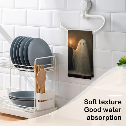 LKETW Halloween Pumpkin Bat Kitchen Dish Towels 16x24in Set of 2, Cute Hand Tea Towels for Kitchen Bathroom Decor, Halloween Decorations