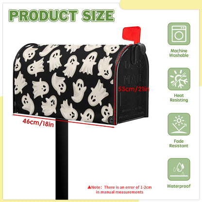 VentuCoven Ghost Mail Box Covers Magnetic Standard Size 21x18 inch Halloween Spooky Mailbox Cover Black Post Letter Box Cover Wraps for Outdoor Garden Decor