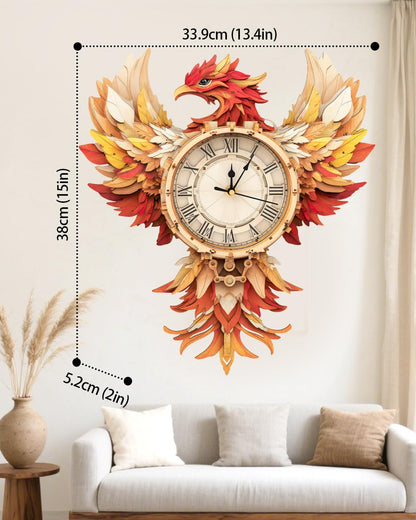 Rnfinewow 3D Wooden Puzzles for Adults, 3D Puzzle Phoenix Clock (with Pendulum), 3D Puzzles for Adults Teens Home Decor Clock Crafts for Adult Puzzle Gifts for Adult