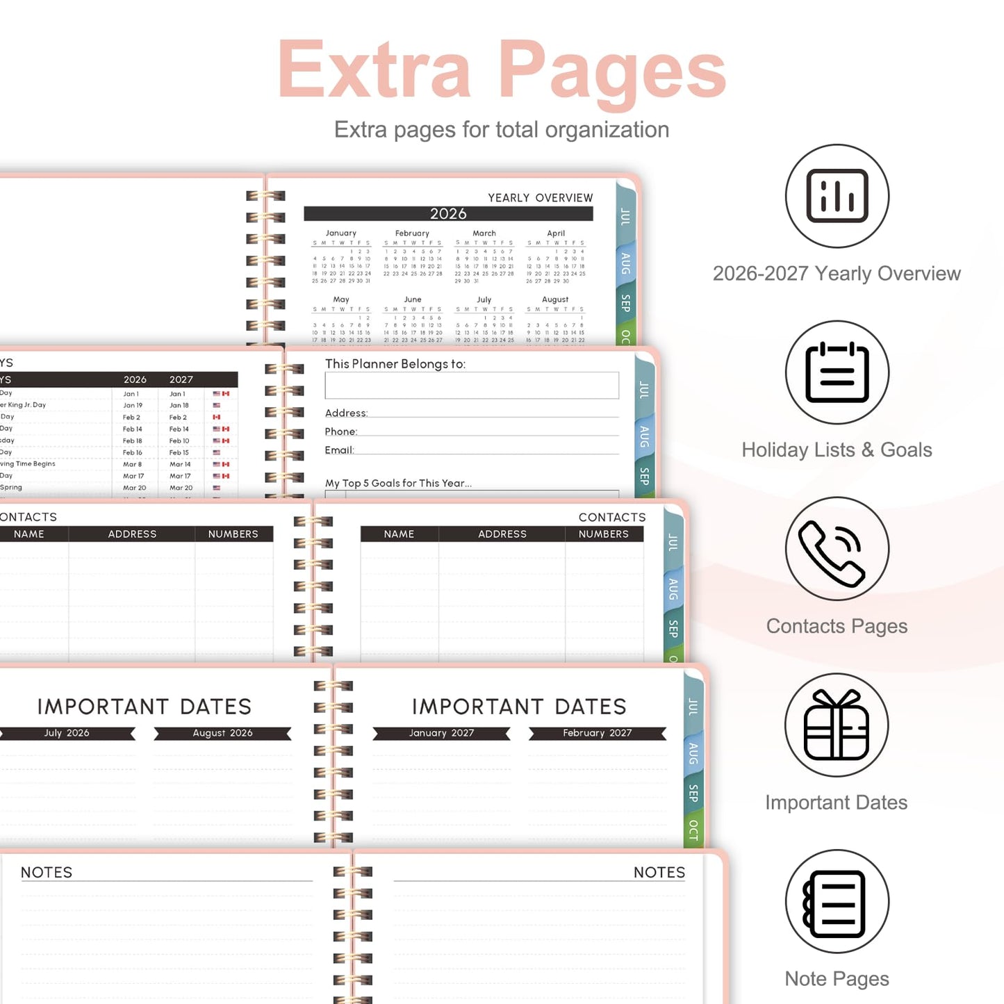 Planner 2026-2027, Weekly and Monthly Academic Planner, July 2026 - June 2027, Hardcover Calendar Agenda Book for School Year Planning, School Supplies for Teacher and Student, Letter Size(8.5'' x 11'')