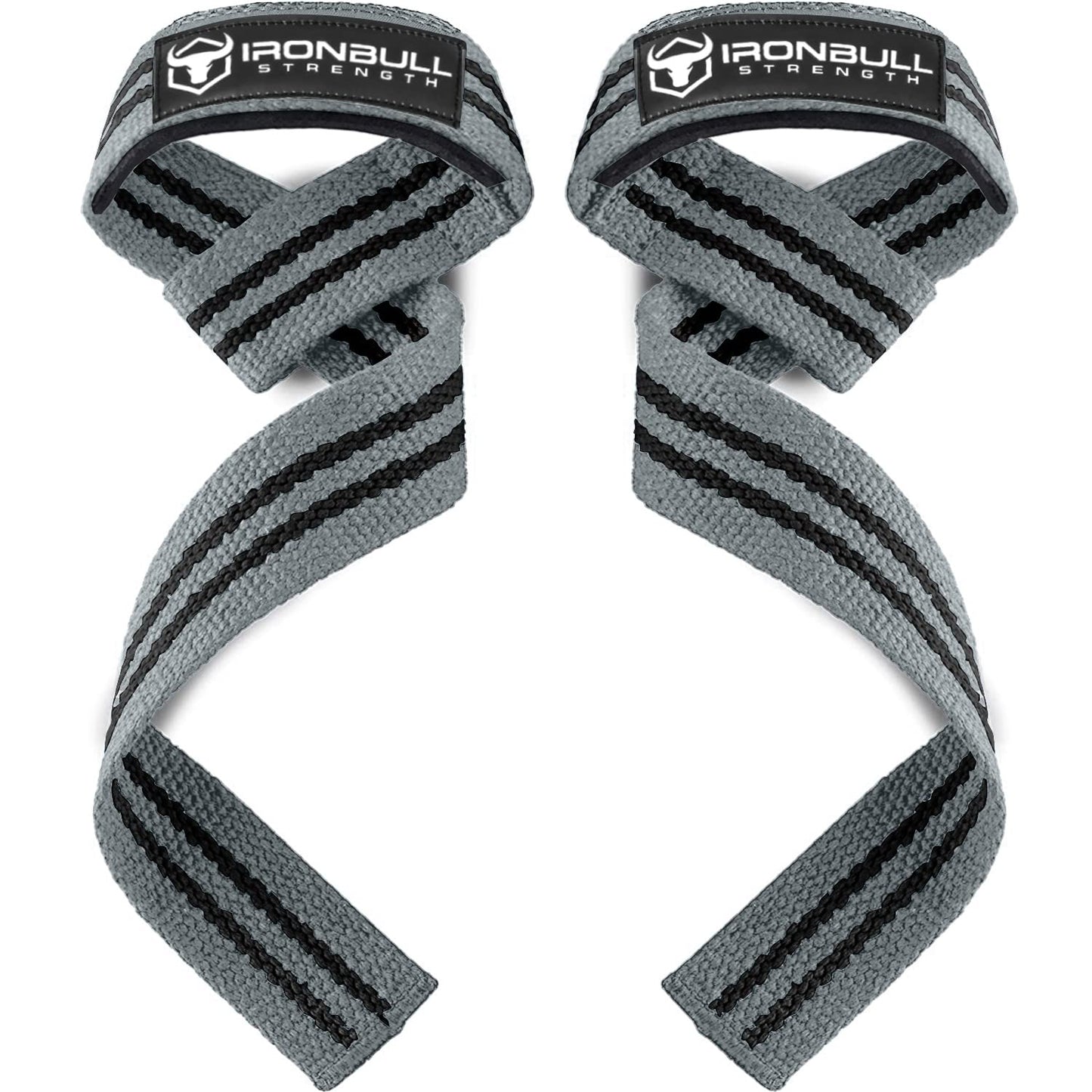 Lifting Straps (1 Pair) - Padded Wrist Support Wraps - For Powerlifting, Bodybuilding, Gym Workout, Strength Training, Deadlifts & Fitness Workout (Grey)