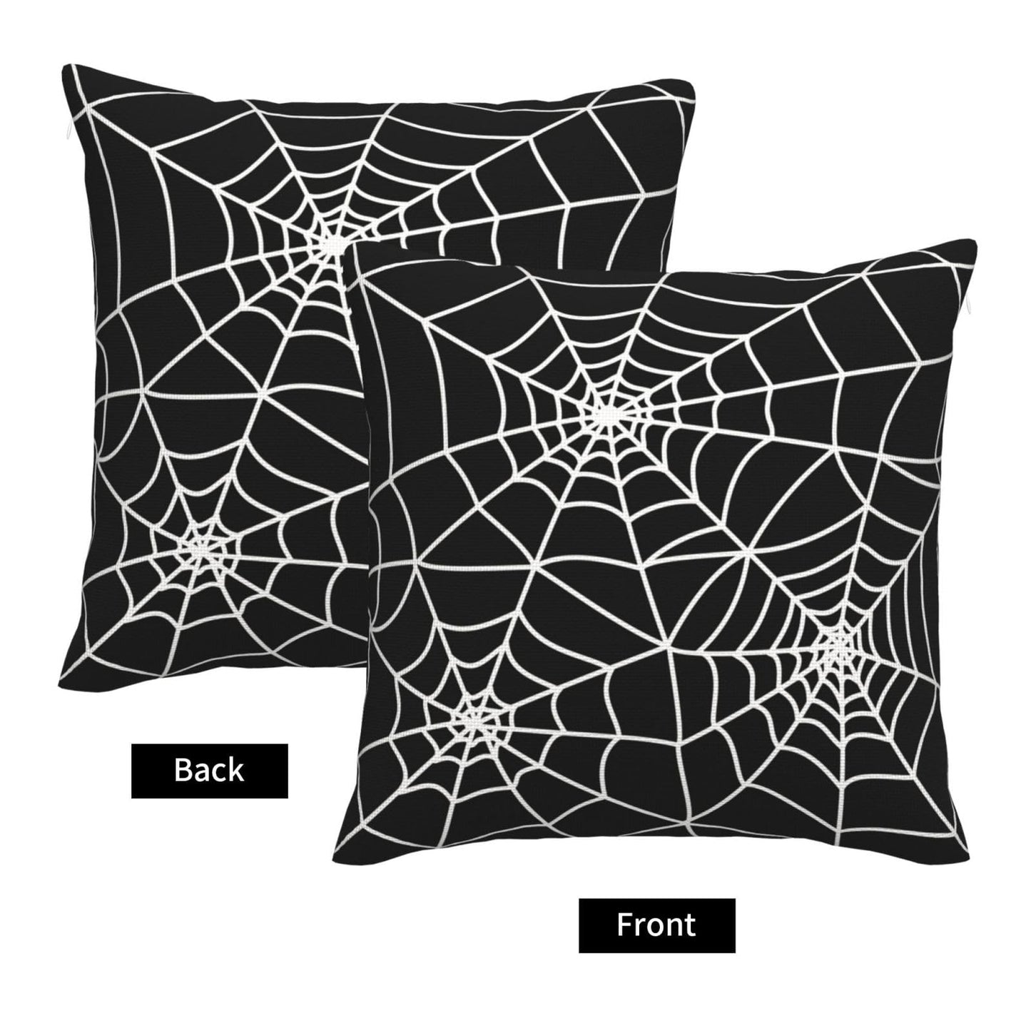 Wsunsal Halloween Pillow Covers 18x18 Inch Set of 2, Black Spider Web Decor Throw Pillows Holiday Halloween Outdoor Decorative Pillows Square Linen Cushion Covers for Home Bed Couch Sofa