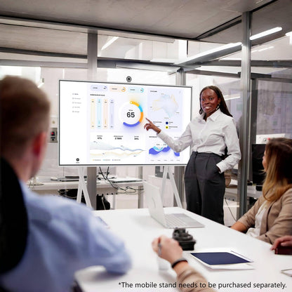 JAV 65" Smart Board with Mobile Stand, Google EDLA Certified, 4K UHD 16+256GB Interactive Whiteboard Touch Screen