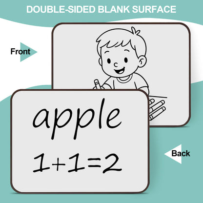 6 Pack Small White Boards, 9"x12" Double Sided Personal Dry Erase Boards Portable Handheld Whiteboards for Kids, Students, Teacher School, Include 6 Markers, 6 Erasers, 6X52 Pcs Letters