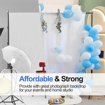 EMART Backdrop Stand 10x8.5ft(WxH) Photo Studio Adjustable Background Stand Support Kit with 2 Crossbars, 8 Backdrop Clamps, 2 Sandbags and Carrying Bag for Parties Events Decoration