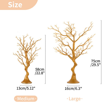 Nuptio Gold Christmas Tree Branch Artificial 22.8 inch Tall Manzanita Tree Centerpiece Wedding Centerpieces for Tables, Decorative Ornament Display Tree Branches for Decoration Weddings (1 Pc)