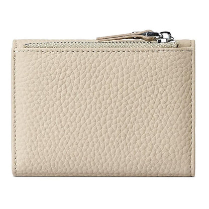 Mudono Women’s Wallet Small Genuine Leather Credit Card Holder RFID Blocking Tri-Fold Wallet With ID Window and Zipper Pocket
