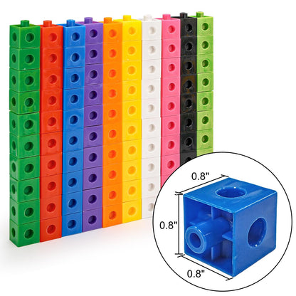 ZEAYEA 300 Pcs Linking Cubes with Storage Box, Counting Blocks for Math Learning and Fun Activities, Math Manipulatives Educational Supplies for Spatial Intelligence, Counting, Creativity