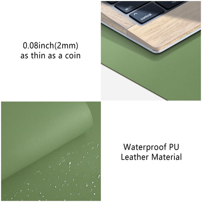Roslim Leather Desk Pad Protector,Mouse Pad,Non-Slip Computer Mat for Desk,PU Leather Office Desk Mat for Home & Office,Waterproof Laptop Desk Blotter for Keyboard and Mouse,Olive Green ((17''X48'')