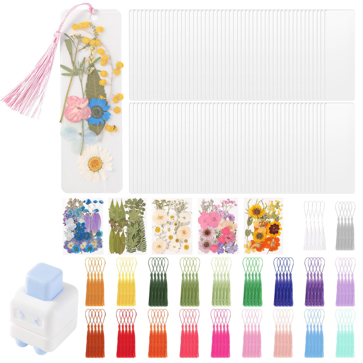 326Pcs Pressed Flower Bookmark Making Kit, DIY Bookmark Kit for Book Lover