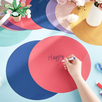 gisgfim 24PCS Dry Erase Dots 12 Inch Whiteboard Marker Wall Decor Removeable Circle Sticker Spots Writing Spots Set for Classroom Table Teachers Students Supplies (Morandi)
