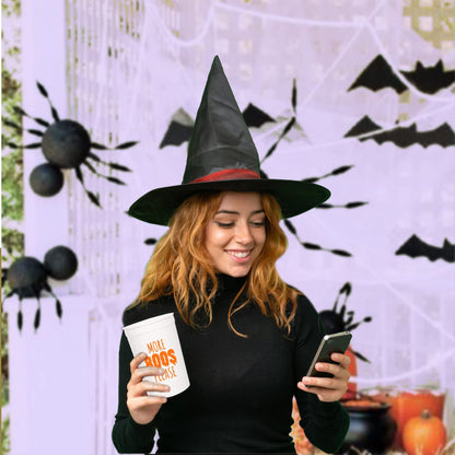More Boos Please Halloween Cups For Adults, Set of 12 Party Cups, 16 Oz Each Reusable Plastic Cup, Halloween Party Favors For Adults, Perfect Spooky Cup for Drinkware and Decorations