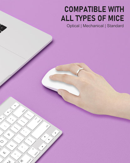 Niniubye Desk Pad, 48" x 17" PU Leather Non-Slip Desk Mat Large Mouse Pad for Desktop, Waterproof Laptop Computer Writing Mat for Office, Home, Work, Gaming, Purple