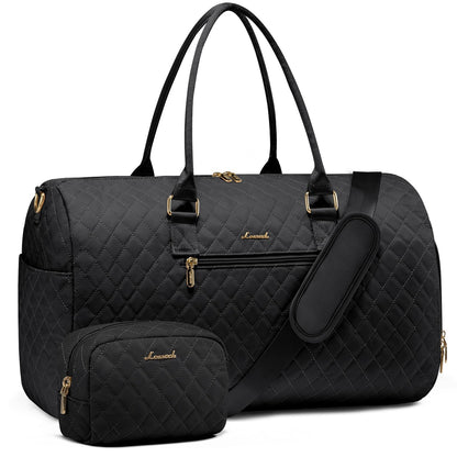 LOVEVOOK Travel Duffle Bag, Weekender Bag for Women with Toiletry Bag, Carry on Overnight Bag with Shoe Compartment, Gym Duffel Bag with Wet Pocket, Mommy Hospital Bags for Labor and Delivery