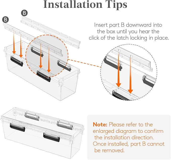 Lifewit Trading Card Storage Box fit for Toploader, Stackable Reinforced Latch Case with 8 Adjustable Dividers, Writable Labels, Organizer for MTG TCG Sports Baseball Bulk Cards, 2 PCS