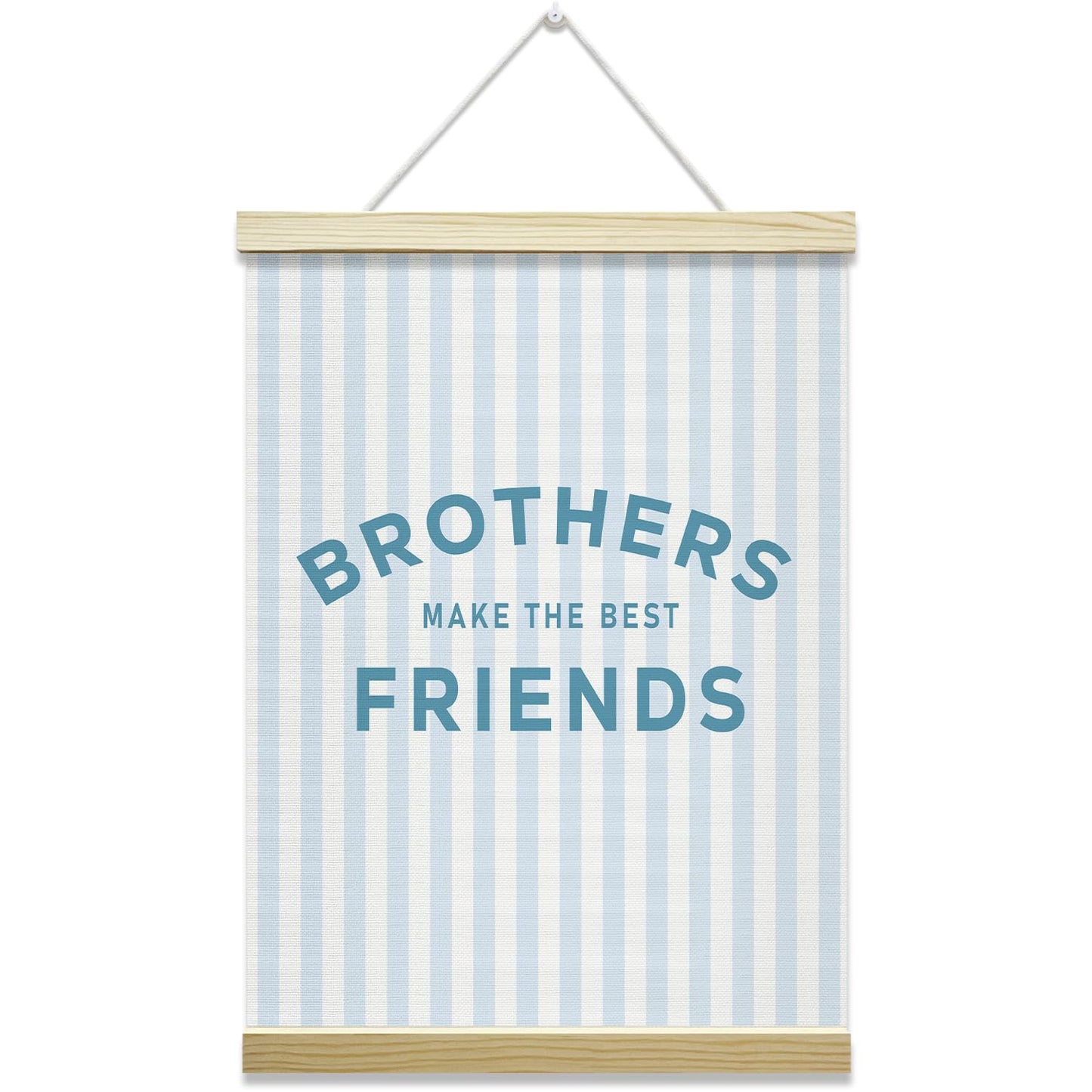 Nopoben Blue Stripes Poster Hanger Frame - Brothers Make the Best Friends, Kids Room Wall Art With Wooden Poster Hanger, Boys Bedroom Playroom Game Room Decor(12x16 Inches)-05