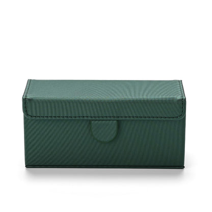 Oirlv Travel Rings Storage Box: Compact Multi-Ring Organizer Case, Premium Leather & Velvet Lined for Tangle-Free Protection, Portable Jewelry Case for Weekend Trips & On-the-Go(Green)
