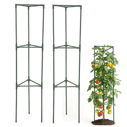 Tiuire Tomato Cages for Garden,2 Pack 50in Tall Tomato Plant Support Stakes Adjustable Heavy Duty Steel Plant Tower Stakes, Updated Cucumber Trellis Garden Cages for Climbing Plants Vegetable Flowers