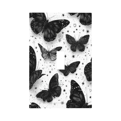 Annisrak Decorative Light Switch Cover Plate Gothic Black Butterfly Celestial Star Pattern 1 Gang Single Toggle Electrical Outlet Covers Wall Plate Decorate Switch Plate Cover For Bedroom Living Room