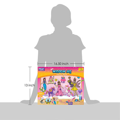 Imagimake Window Art Princess & Unicorn | Mermaid Suncatcher Kit | 32 Pieces Glass Painting Set | Kids Activities Ages 5-8 | DIY Craft Kit | Birthday Gift for Girls Ages 5,6,7,8,9,10,12 Years Old