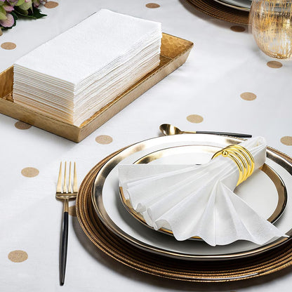 Gold Napkin Rings Set of 20, Round Metal Napkin Ring Holder, Napkin Cloth Holder Rings Gold Halloween Fall Thanksgiving Christmas Valentine Thankful Napkin Rings Coffee Dining Wedding Table Decor