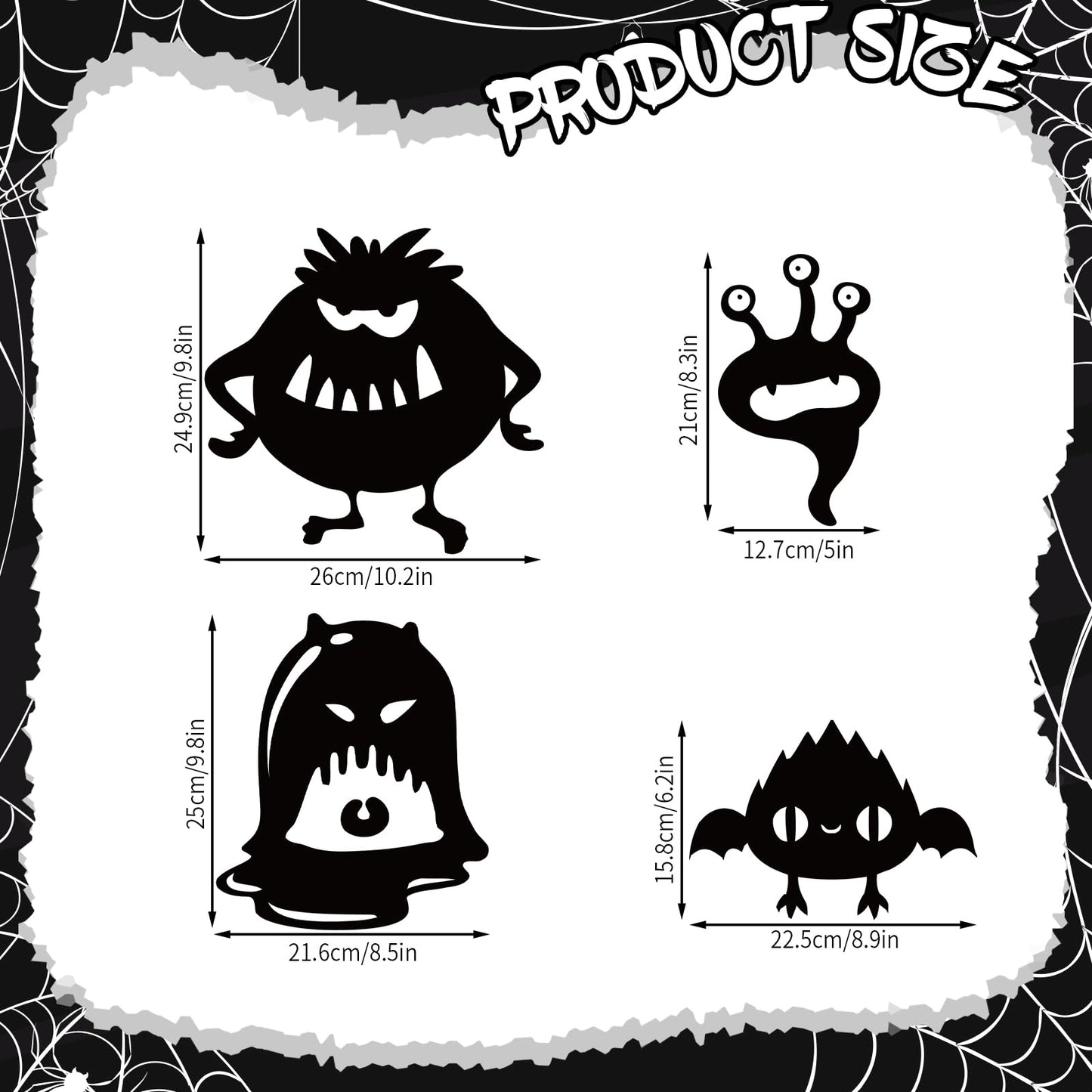 JarThenaAMCS 12 Pcs Halloween Garage Magnets Decoration Spooky Monster Garage Door Decals Magnetic Refrigerator Stickers for Halloween Party Home Car