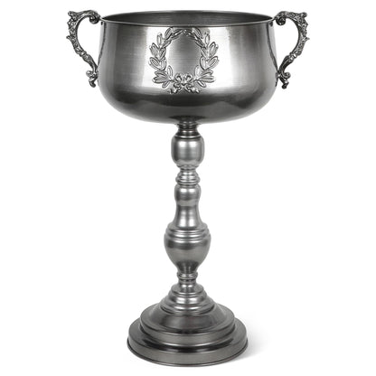 WORTH 22.5" H. Tall Floor Urn Vase - 15.3" Dia. Classic Bowl Metal Planter Plant Pot - Glossy Black Bowl Flower Vase for Party Event Home Decor - Decorative Outer Pot