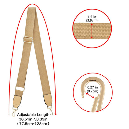 DEVPSISR Wide Shoulder Purse Strap Replacement Adjustable Belt Canvas Bag Crossbody Handbag (Leather Buckle-Light Coffee)