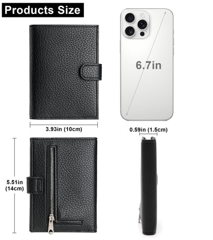 Long Keeper RFID Passport Holder Women Men PU Leather Travel Slim Wallet with Card Holders SIM Slots Zippered Coins Pocket (White)