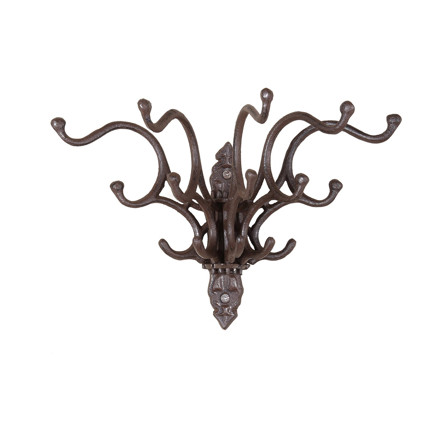 Creative Co-Op Antique Cast Iron Wall Hooks in Rust Finish