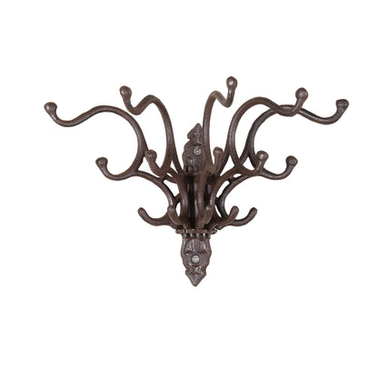 Creative Co-Op Antique Cast Iron Wall Hooks in Rust Finish