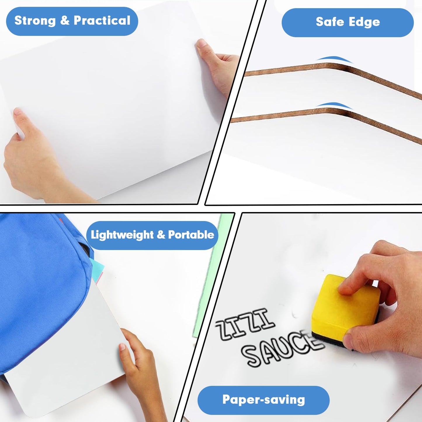 Dry Erase Lapboards, HERKKA 25 Pack Double Sided Small Dry Erase Whiteboards 9 x 12.5 Inch with 25 Erasers, Small Dry Erase Boards for Classroom Teacher Supplies, Personal White Boards for Students