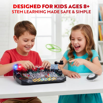 Playz Advanced Electrical Circuit Board Engineering Kit for Kids with 328+ STEM Projects on Electricity, Voltage, Currents, Resistance, & Magnetic Science | Gift for Children Age 8-13+