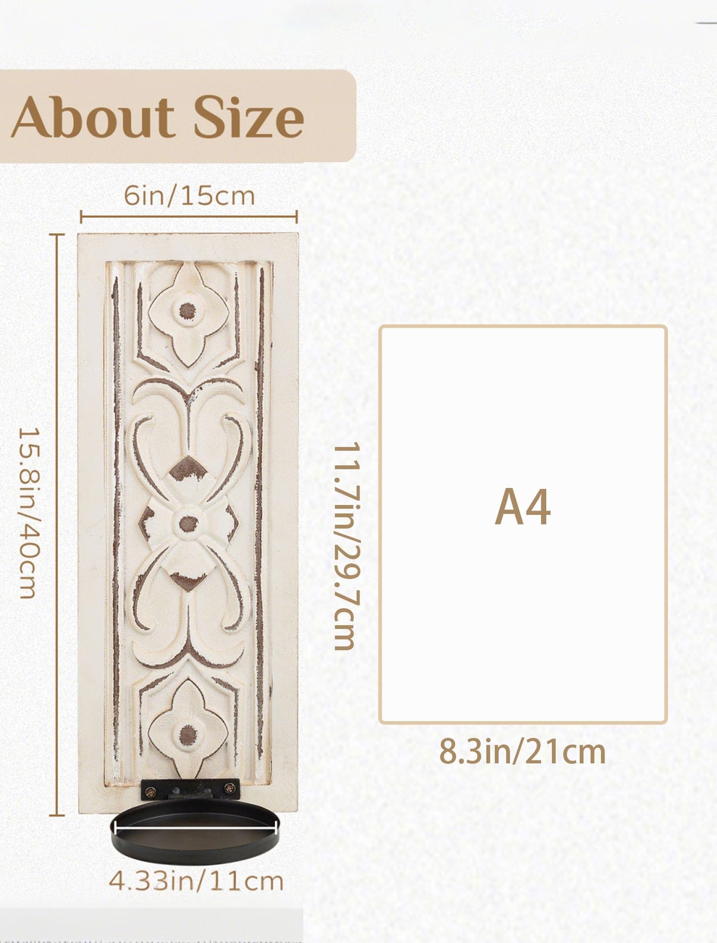 Walasis Rustic Farmhouse Candle Sconces Wall Decor Set of 2