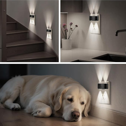 4 Pack LED Night Light Plug-in Wall, 100 Lumens 4000K Cool White, Auto On/Off Dusk to Dawn Sensor, Adjustable Swivel Head for Indoor – Ideal for Hallway, Stairs, Bedroom, Bathroom, Kitchen