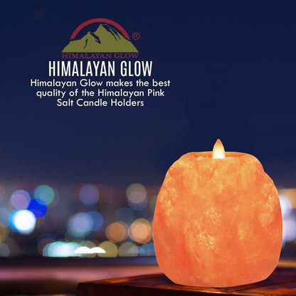 Himalayan Glow Tealight Candle Holder, Home Décor Natural Style Hand Carved Salt Lamp - 2 Pack