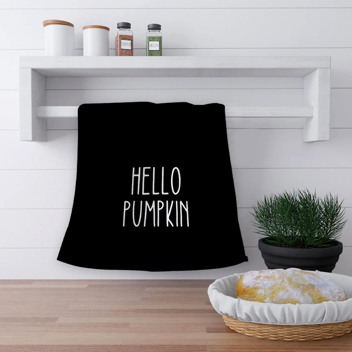 OHSUL Black Fall Kitchen Towels, Autumn Pumpkin Decor, Hand Dish Towels, Bathroom Decorations for Home, Housewarming Gifts, Set of 2