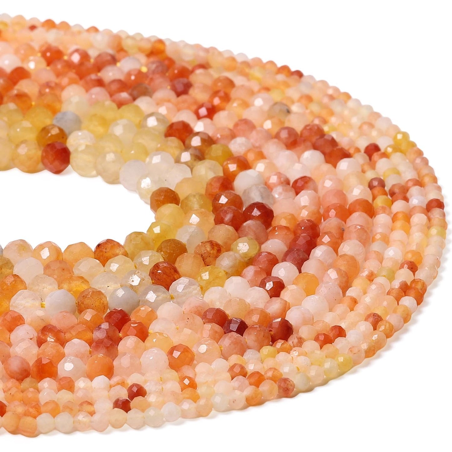 Song Xi 90pcs 4mm Natural Red Aventurine Gemstone Beads Faceted Round Loose Stone Beads for Jewelry Making (1 Strand)