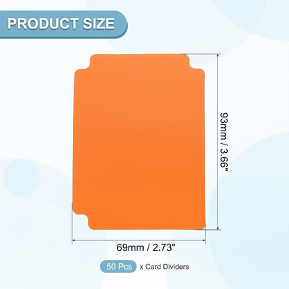 PATIKIL Trading Card Dividers, 50 Pcs Index Card Football Card Sorter Storage Boxes Organizer Tray Accessories for Sports Game Baseball Card, Orange