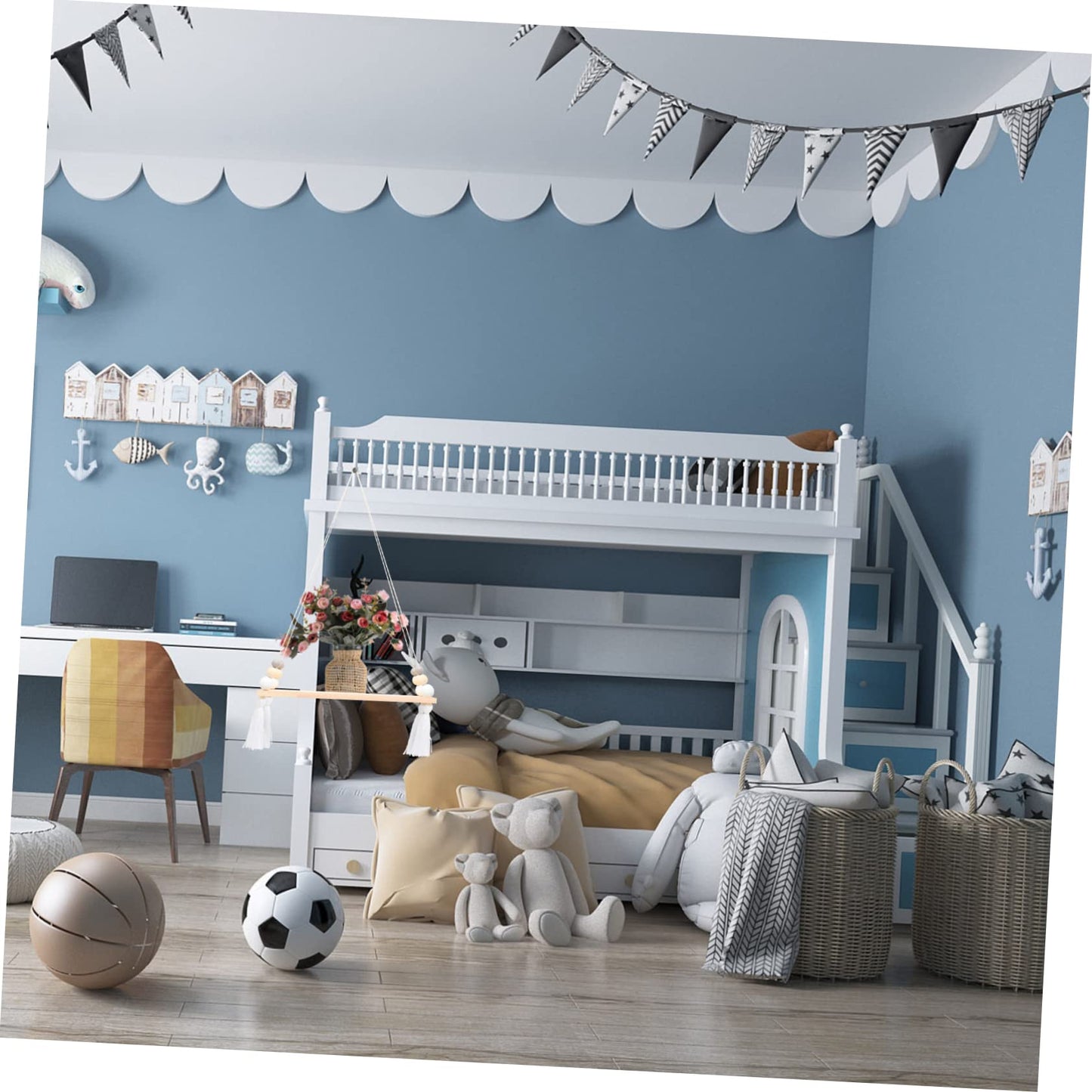 EXQUIMEUBLE Home Hanging Rack Creative Cotton Rope Plant Display Board for Indoor Outdoor Decor for Flowerpot Storage Room Bedroom Kitchen and Garden