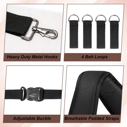 UMYLOV Tool Belt Suspenders for Men, Adjustable Padded Carpenter Tool Belt with Magnetic WristBand Multifunctional Pouch Pocket for Construction Workers (Brown)