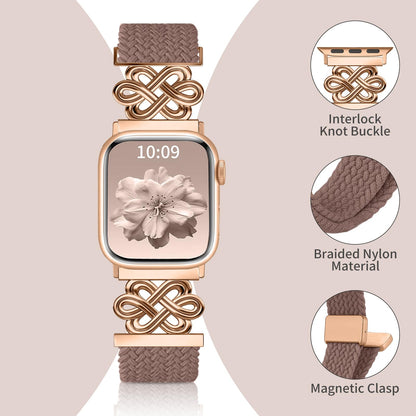 Chinber Braided Band Compatible with Apple Watch Bands 40mm 38mm 41mm 42mm 44mm 45mm 46mm 49mm, Magnetic Clasp Fabric Nylon Interlock Buckle Straps for iWatch Ultra Series 10/9/8/7/6/5/4/3/2/1/SE