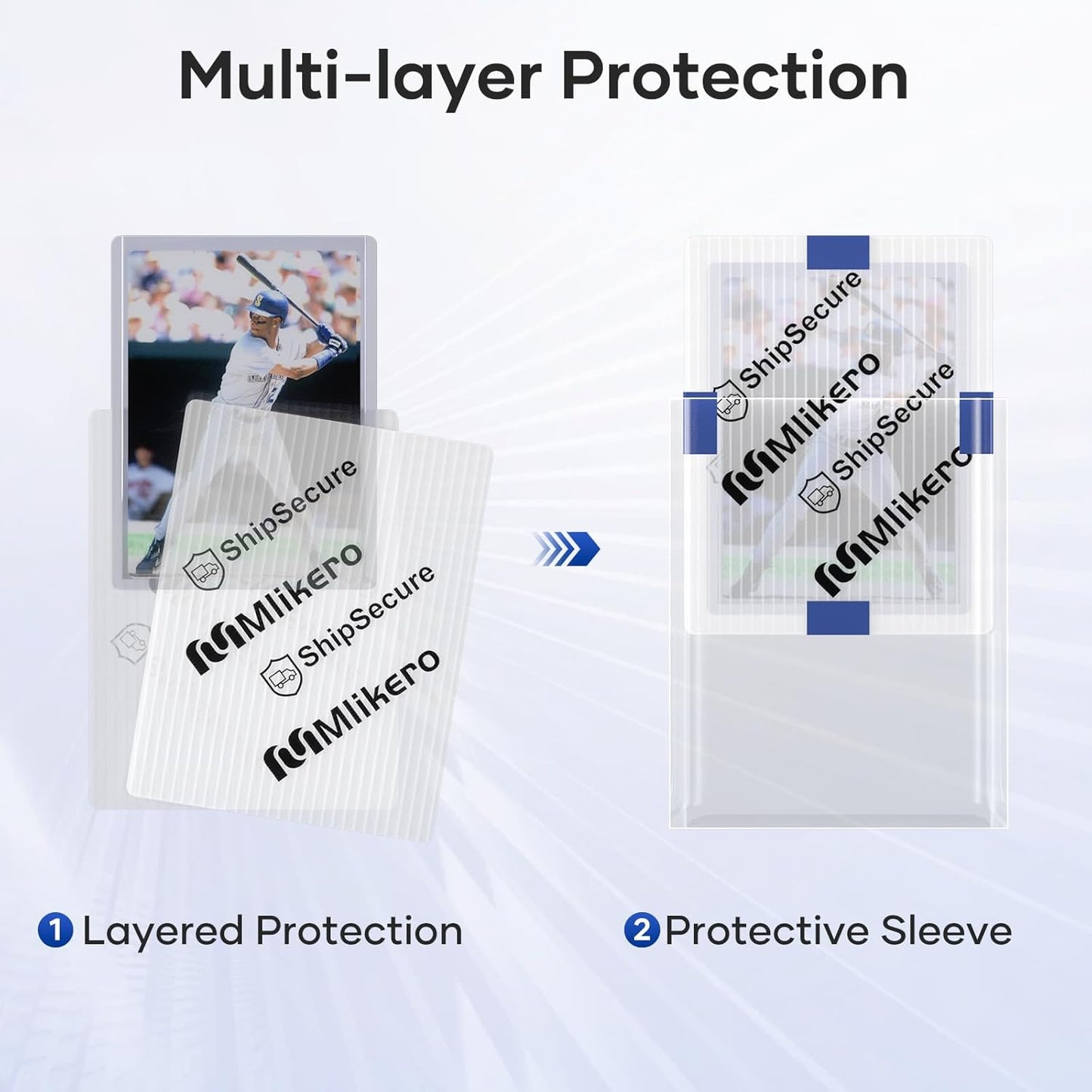360 Pack Trading Card Shipping Protectors, 3.5'' x 4.5'' Plastic Card Protector with Tape Rolls for Mailing Sports Cards
