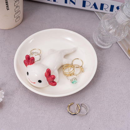 TAOJINJI Axolotl Ring Holder Jewelry Dish - Axolotl Gifts for Women Birthday Christmas