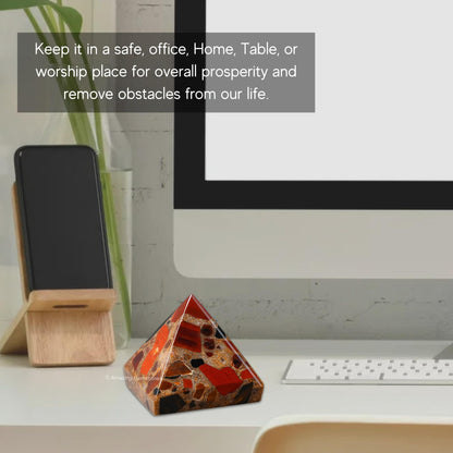 Spotted Jasper Pyramid Crystal Healing Stones - 1" Great Pyramid Figurine of Natural Stone Pyramid for Meditation, Reiki, Chakra Balancing and Crystal Pyramids Grid