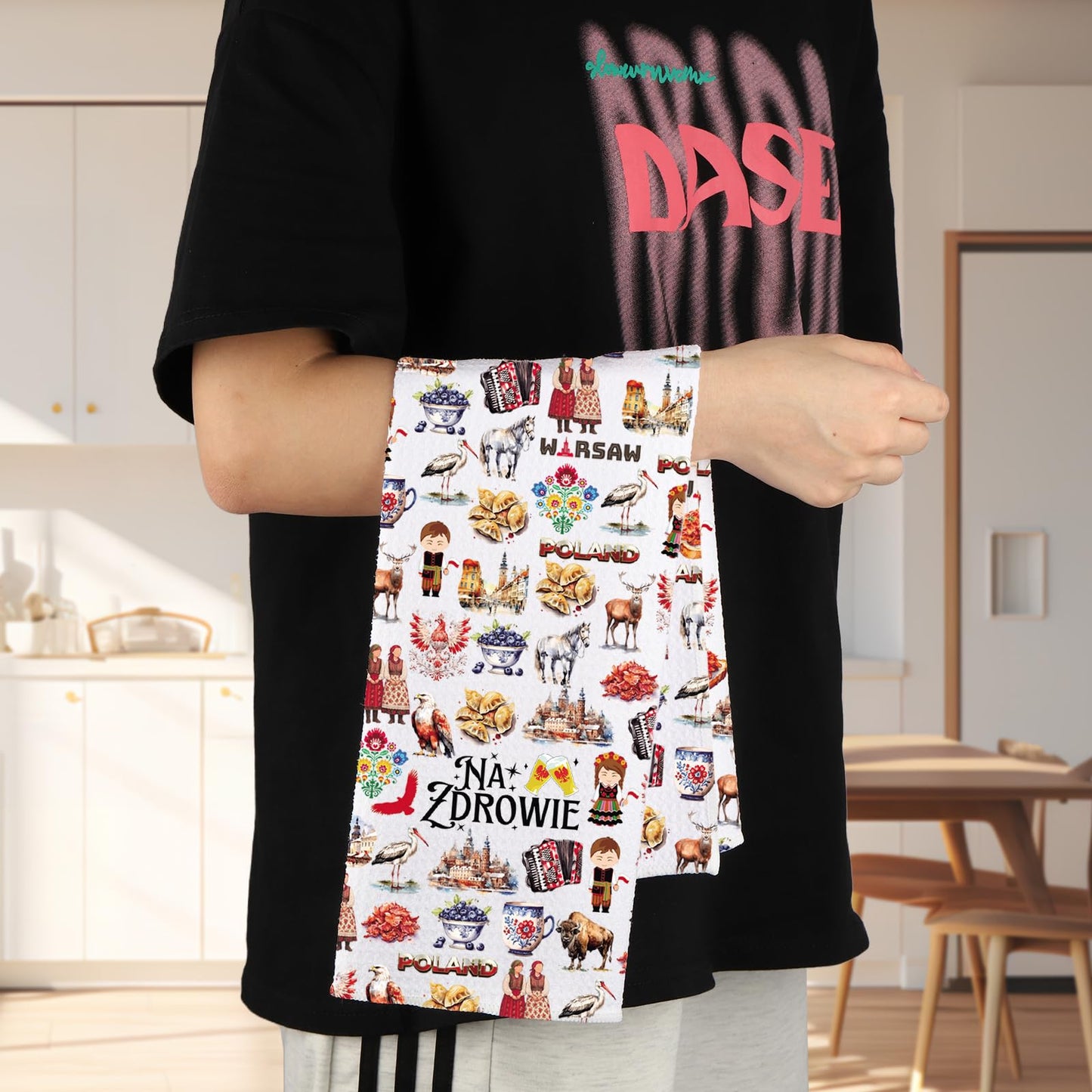 G2TUP Poland Kitchen Towel Polish Cheers Tea Towel Na Zdrowie Gifts Polska Hand Towel Polish Gifts (NaZdrowie kt)