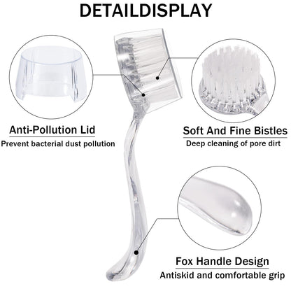 4 Colors Facial Cleansing Brush, Beomeen Face Scrubber Exfoliating Brush Face Wash Scrub Exfoliator for Skin Care, Makeup Removal (Blue, Pink, Purple, Clear)