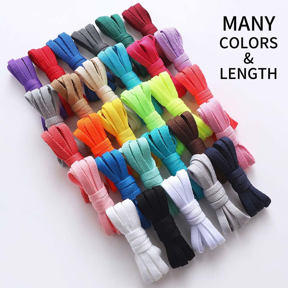 VSUDO 54 Inch Flat Snow White Shoe Laces for Sneakers, Shoelaces for Sneakers, Replacements Shoe Strings for Women or Men (2 Pairs-Snow White-137CM)